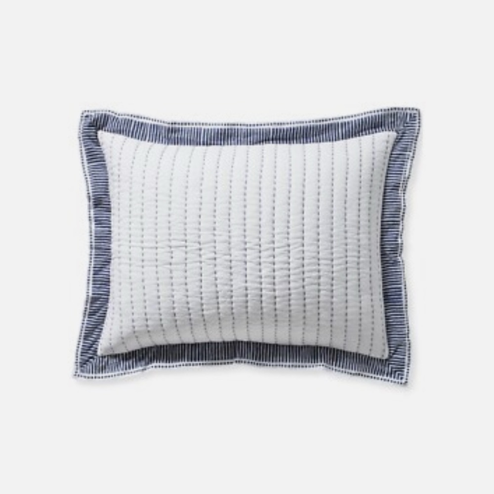 Serena & Lily Sandpiper Navy and White Quilted Pillow